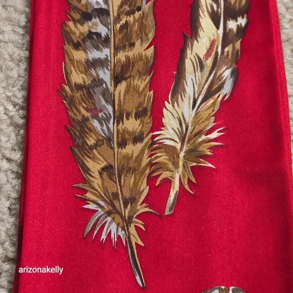 Silk Scarf Bird of Prey Feathers Owl Hawk Eagle Falcon - Picture 9 of 10
